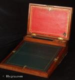 Brass bound Georgian  Solid Mahogany Triple Opening Writing Box circa 1810.