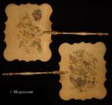 Ref:123fs: Pair of Antique Face Screen in paper painted with flowers. C. 1820  more details
