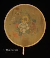 Ref:155fs: Antique Face Screen in painted silk. C.1790.  more details