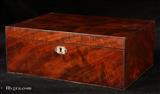 855SB: Antique Flame Mahogany Sewing Box With Lift-out Tray Circa 1800