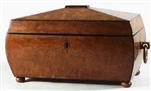 TC141: Burr Chestnut Tea Chest, Circa 1815.