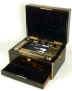 A Very High Quality Brass bound  London maker Coromandel Dressing Box circa 1859 with gilt silver. Enlarge Picture