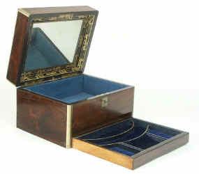 A fine Antique brass edgedRosewood box Circa 1840. Enlarge Picture