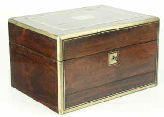A fine Antique brass edgedRosewood box Circa 1840.  Enlarge Picture