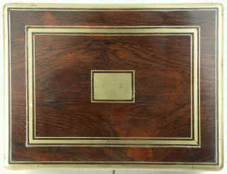 A fine Antique brass edgedRosewood box Circa 1840. Enlarge Picture