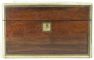 A fine Antique brass edgedRosewood box Circa 1840. Enlarge Picture