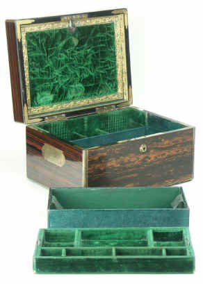 A fine Antique brass edgedCoromandel box Circa 1860. Enlarge Picture