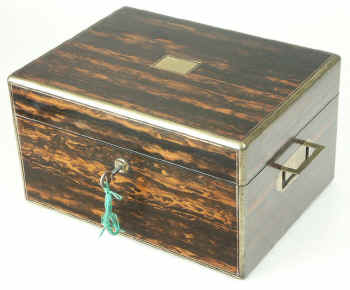 A fine Antique brass edgedCoromandel box Circa 1860. Enlarge Picture