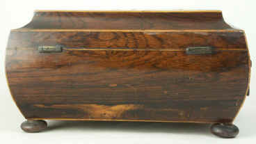 A early nineteenth century Tunbridge ware shaped Rosewood  box with  tray, circa 1815. Enlarge Picture