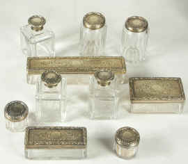 A Very High Quality Brass bound  London maker Coromandel Dressing Box circa 1859 with gilt silver. Enlarge Picture