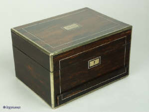 A fine Antique brass edgedCoromandel box Circa 1860 Enlarge Picture