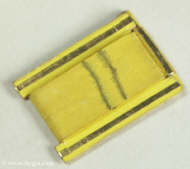 An Exquisite  yellow paper and gilt foil miniature fitted  sewing box. Circa 1800. Enlarge Picture