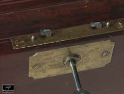 Antiquebrass bound mahogany writing box in the military style with Bramah lock circa 1800 Enlarge Picture