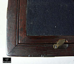 Antiquebrass bound mahogany writing box in the military style with Bramah lock circa 1800 Enlarge Picture