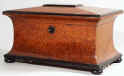 Amboyna Veneered Tea Chest, Circa 1845.