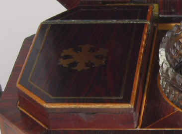 Octagonal Regency Kingwood Tea Chest with Brass inlay Circa 1810.