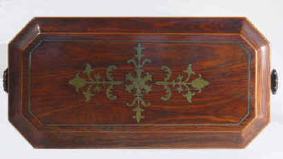 Octagonal Regency Kingwood Tea Chest with Brass inlay Circa 1810.