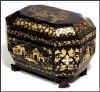 Tea caddy in Chinese lacquer in very good original condition circa 1850.