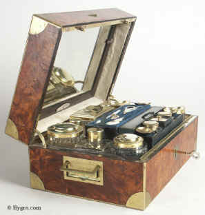 A fine Paris  NCESSAIRE DE VOYAGE  tightly packed with  tools and accessories for personal grooming circa 1820 Enlarge Picture