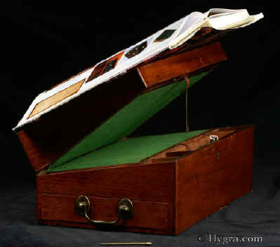 WB469: Solid mahogany writing box in typical late 18th century style c1790. This box is of the same period and type as that used by Jane Austen . Click  here for more images.