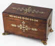 A Regency Neoclassical Rosewood Tea Chest with Brass inlay Circa 1810.