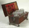 A Rare Rosewood Tea chest with twin cut crystal  tea canisters and central Bowl Circa 1815 Enlarge Picture